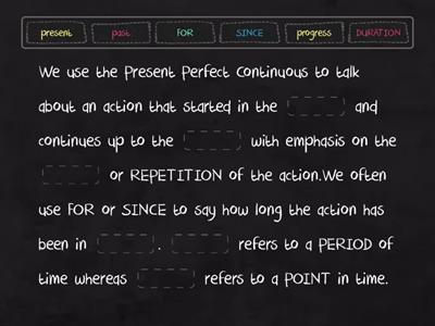 Present Perfect Continuous TEXT