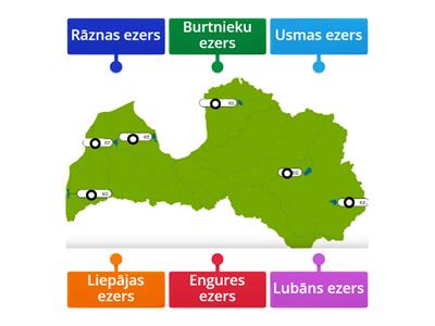 Latvijas ezeri kartē
