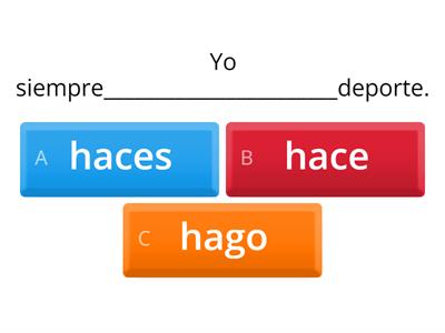 copia PRESENTE : verbos regulares e irregulares / adverbios de frecuencia