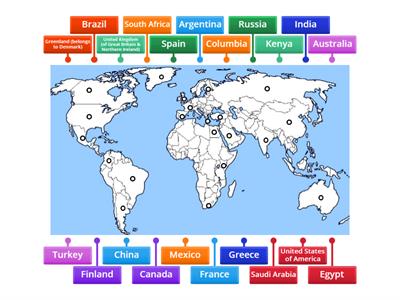 Label countries of the world