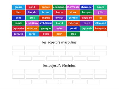 les adjectifs