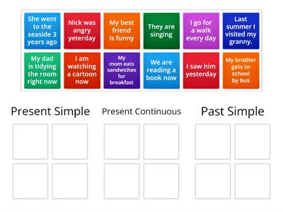 Present simple/Present Continuous/Past simple