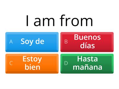 Spanish greetings - Interactive - QUIZ