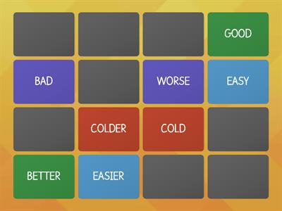 Memory game: adjectives
