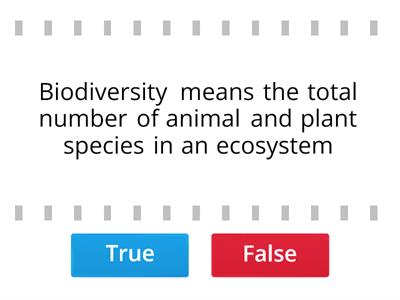 416 Biodiversity True or False