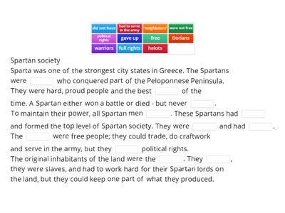 Unit 2.6 - Sparta - the Military State (missing words)