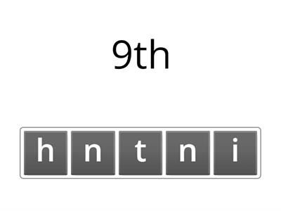 Ordinal Numbers - anagram