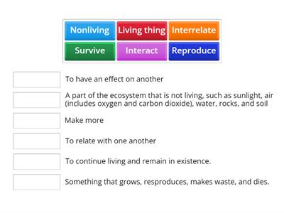 Living Systems Vocab part 1 