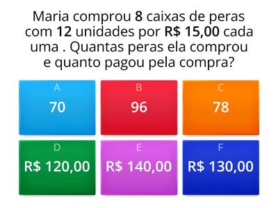 Problemas Matemáticos - Multiplicação