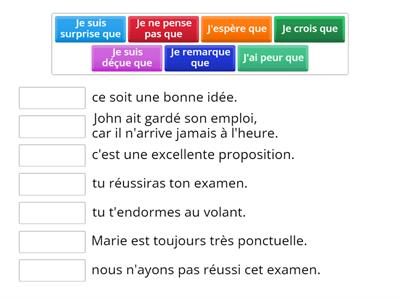  Indicatif ou subjonctif ? - Paires