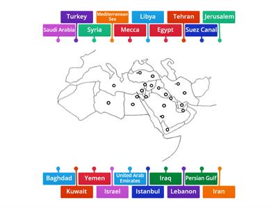 Middle East Practice Map for Final Exam