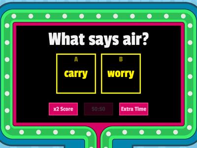 What says air?  err/arr/ar+v   Wilson 8.4