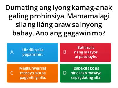 Tukuyin ang mga katangian na nagpapakita ng pagkamagiliwin at pagkapalakaibigan.