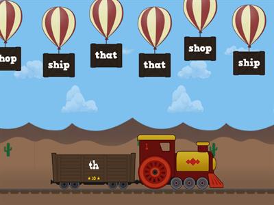 Read and pop - digraphs ch/sh/th