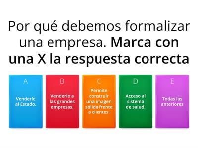 FORMALIZACION DE NEGOCIOS - QUIZ