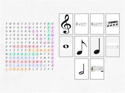 Sopa de letras (Figuras y signos musicales)