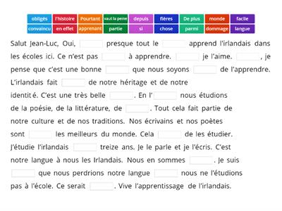 L'apprentissage de l'irlandais - Learning Irish in school