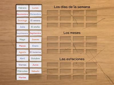 Curso de español - Días, meses y estaciones