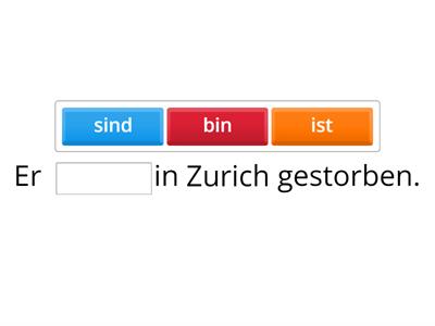 2Y German Missing Word Sein Perfekt