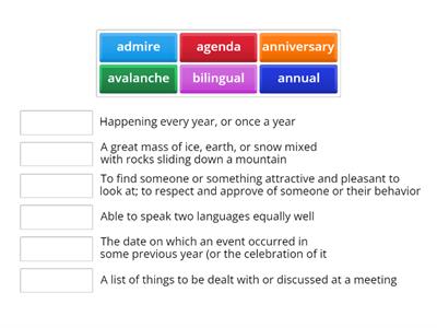 Giving Definitions: Intermediate (Extra Words Only)