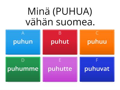 Minä puhun vähän suomea. (Verbityyppi 1) Marta-opettaja