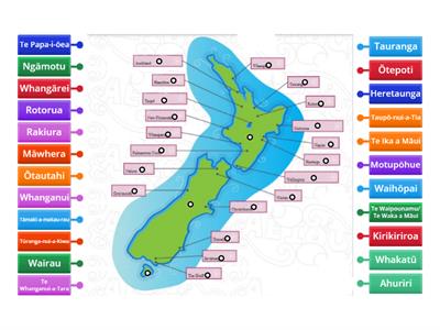 Map Māori place names in Aotearoa