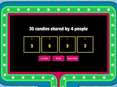 Game Show Dividing to Share Fun - How many would each person get?