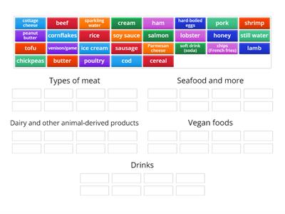 Types of food - group sort