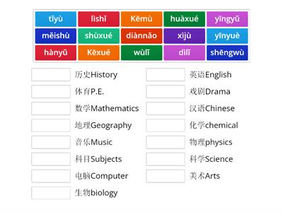 ESC2 L2 科目 生词