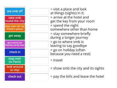 Prepare 6: unit 8 (phrasal verbs: travel)