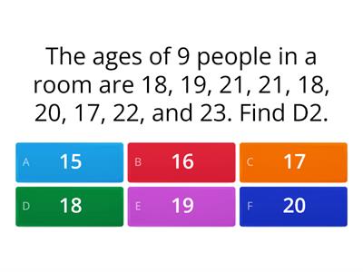 DECILES of Ungrouped Data (Quiz)