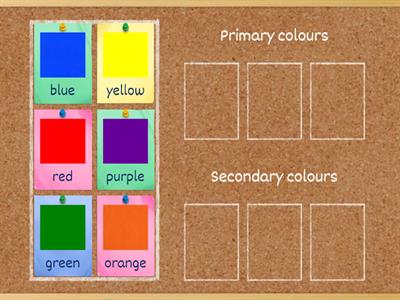 Primary and secondary colours