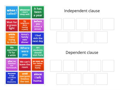 Independent and Dependent Clauses