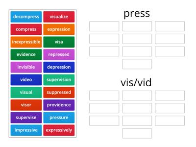 press and vis/vid sort