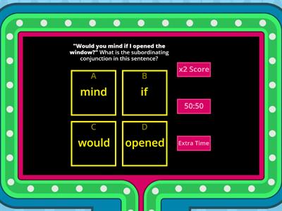 Subordinating Conjunction Game Show