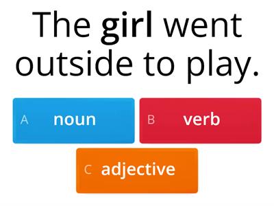 Noun/Verb/Adjective Identification