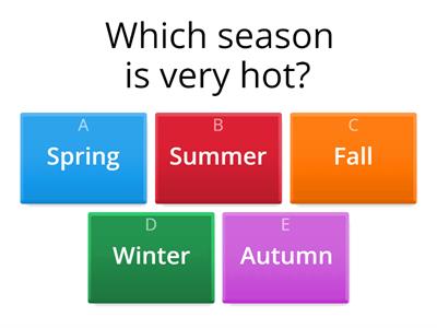 Seasons Quiz for Kindergarten