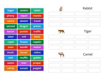 Barton 4.2 and 4.3 - Rabbit, Tiger, Camel Sort