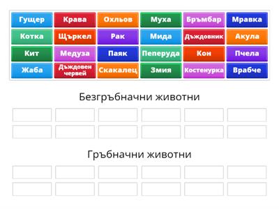 Групиране на животните - 4 клас