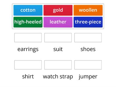 Noun phrases clothes and accessories