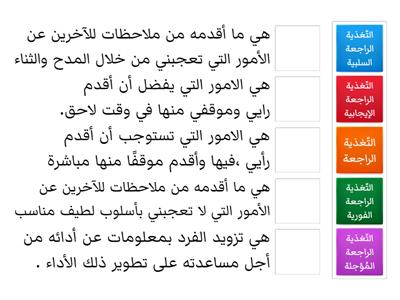 مهارات الحياة - الصف الخامس - أُحسن تقديم التّغذية الراجعة