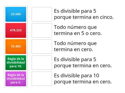 Criterios de divisibilidad para 5 y 10