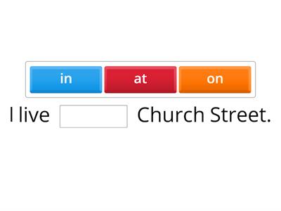 Prepositions of Place: in/on/at