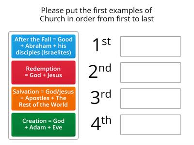 Ordering: First Examples of the Church