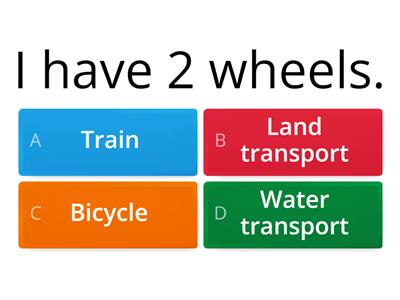 Quiz on transport for Grade 1