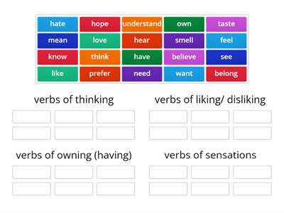 verbs we don't use in the present continuous