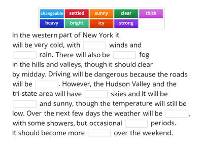 Adjectives to describe weather