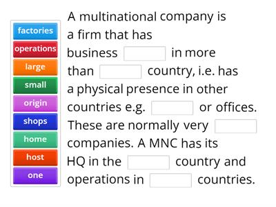 N5 Economics Multinational Companies