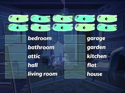 Rooms in the house TT1. Прослухай і з'єднай зі словом.