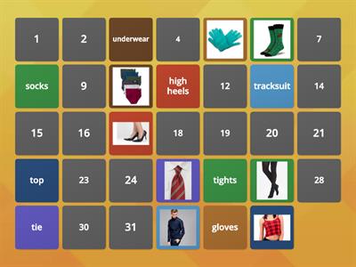 II1 - II01 - 4A Memory Game - clothes